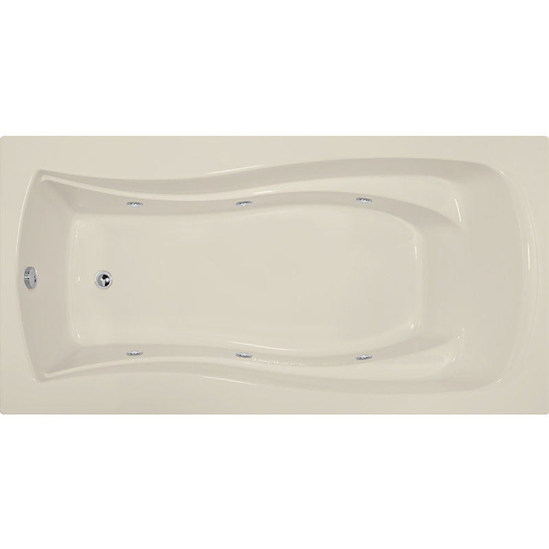 Charlotte 72'' x 36'' Acrylic Bathtub, Biscuit, Satin Chrome