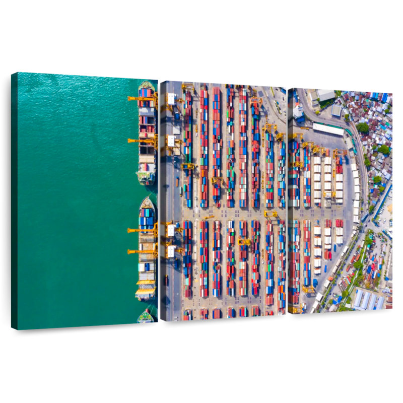 Mehar Container Port, 32" H x 50" W