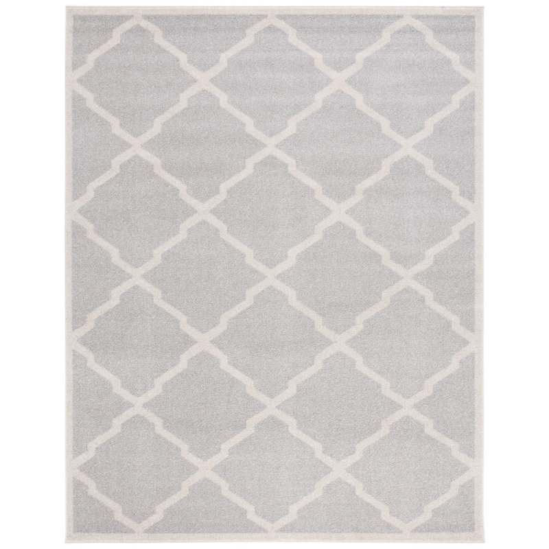 Tapis géométrique gris clair / beige Ammundsen, Rectangle 8 pi x 10 pi