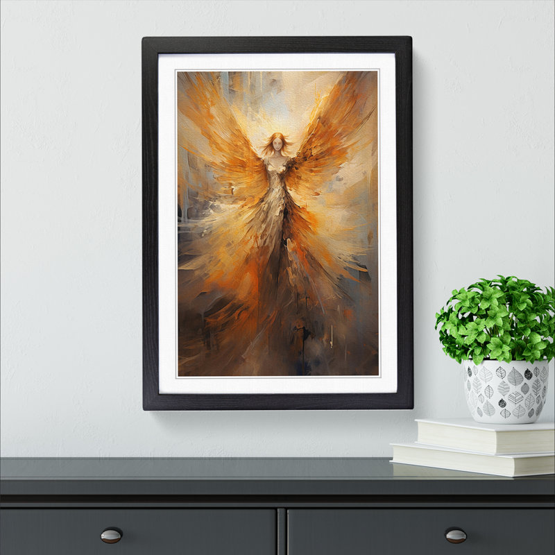 Angel Abstract No.3 - Framed Print, Black, 34cm H x 25cm W x 2cm D