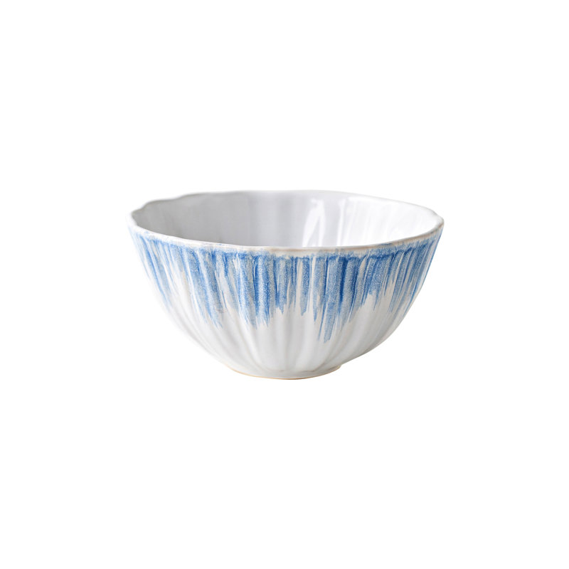 Bari Handmade Stoneware Cereal Bowl, Blue/White