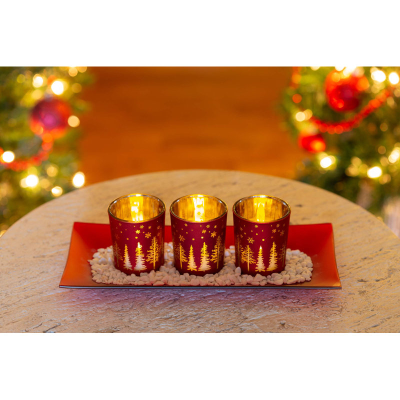 5.5'' H Glass Tabletop Votive Holder with Candle Included