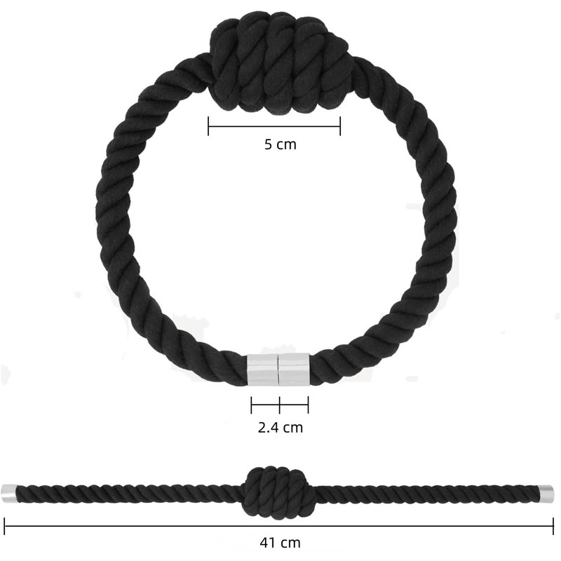 Natural Fabric Curtain Holdback/Tieback, Black