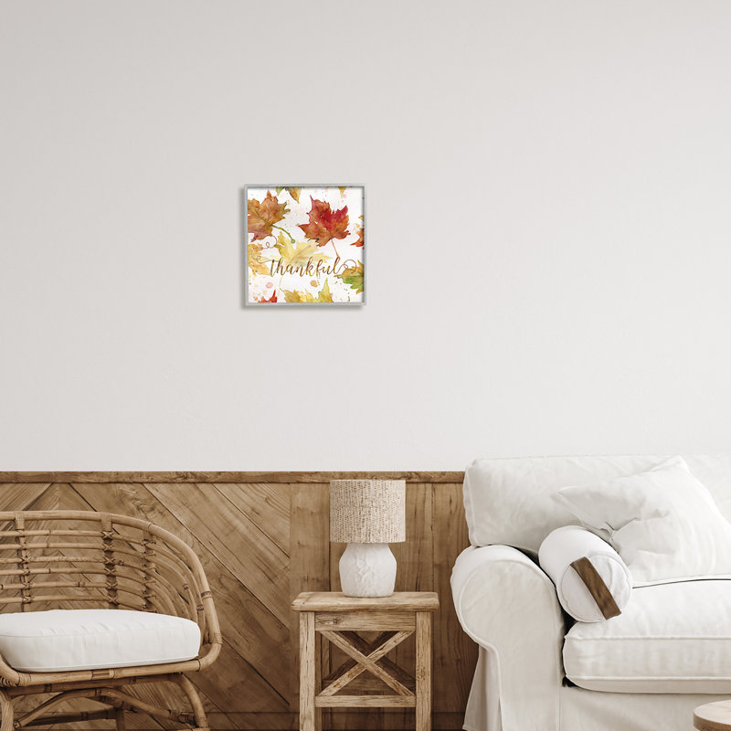 «Thankful Fall Leaves» par Carol Robinson, Estampe numérique Farmhouse, H 12 po x l 12 po x P 1,5 po