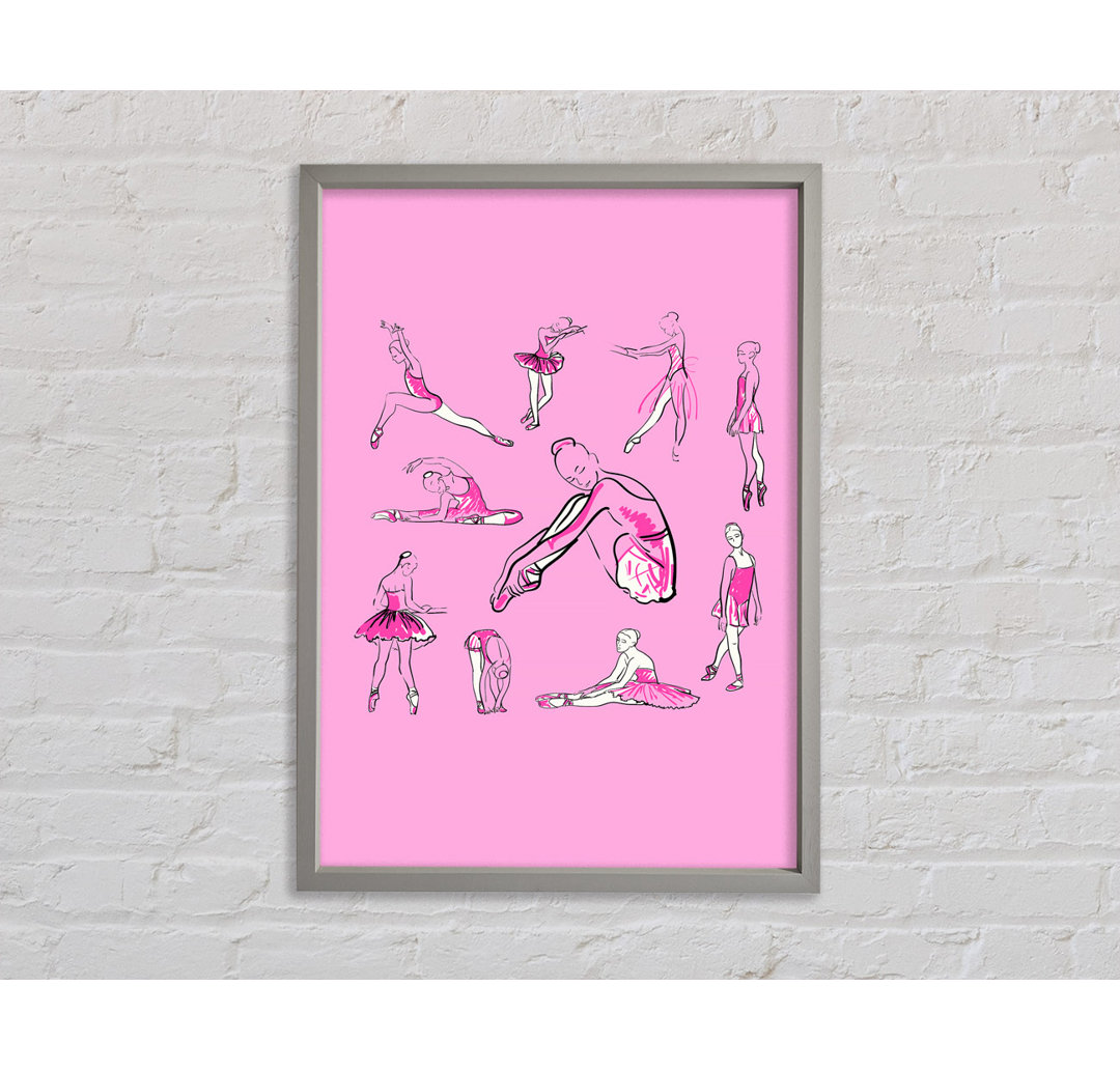 Pink White Ballerina 1 - Einzelner Bilderrahmen Kunstdrucke auf Leinwand