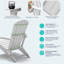 Ensemble de 4 chaises Adirondack pliantes, texture bois, porte-gobelet, PEHD toutes saisons-1557575450
