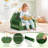2-in-1 Convertible Kids Sofa to Lounger Fold Out Toddler Couch with Removable Cover Green + Yellow + White