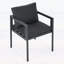 Ensemble de 2 chaises de salle à manger d'extérieur, structure en aluminium gris toutes saisons avec coussins en tissu gris, capacité de 300 lb-156427563-156427560