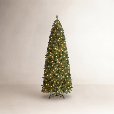 Nyle Pencil Pre-Lit Spruce Christmas Tree
