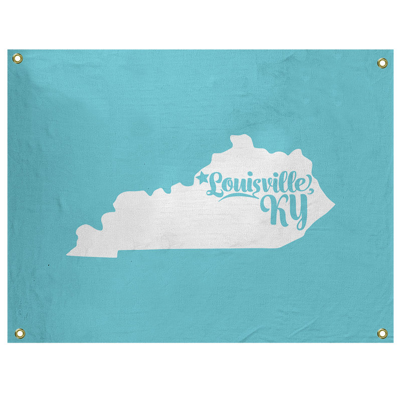 Tapisserie murale louisville kentucky, H 59 po x l 80 po, Bleu sarcelle
