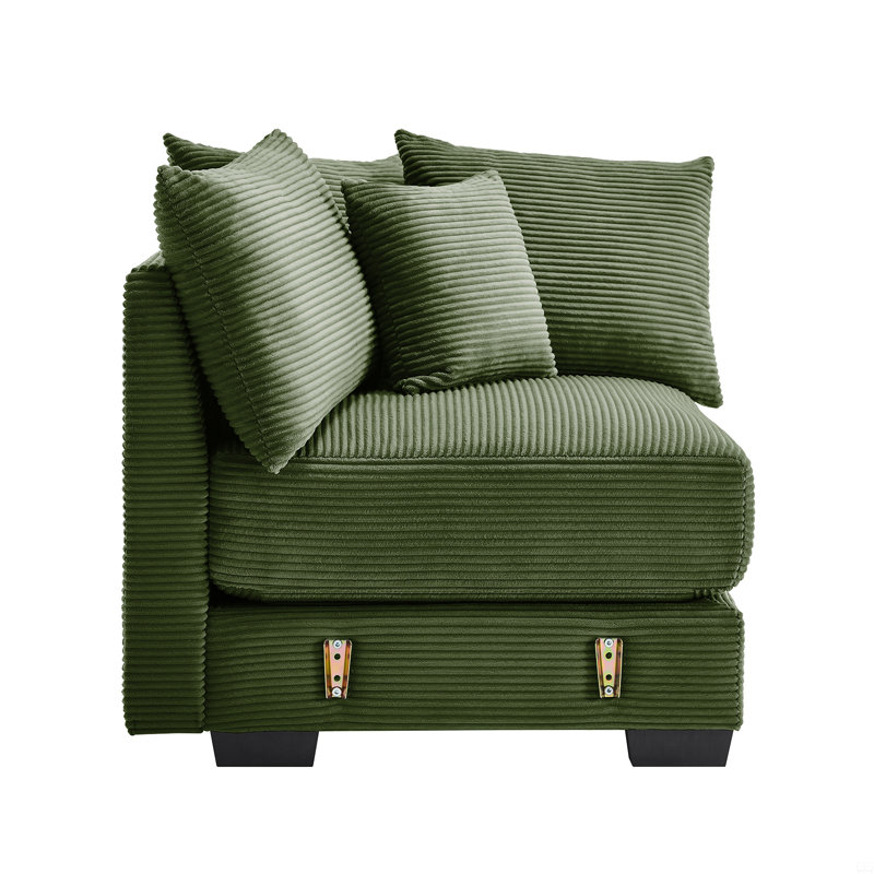 28 Corner Sofa W/Pillows Corduroy