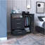 Commode 4 tiroirs, 1 tablette ouverte, plateau supérieur, armoire à une porte, noir