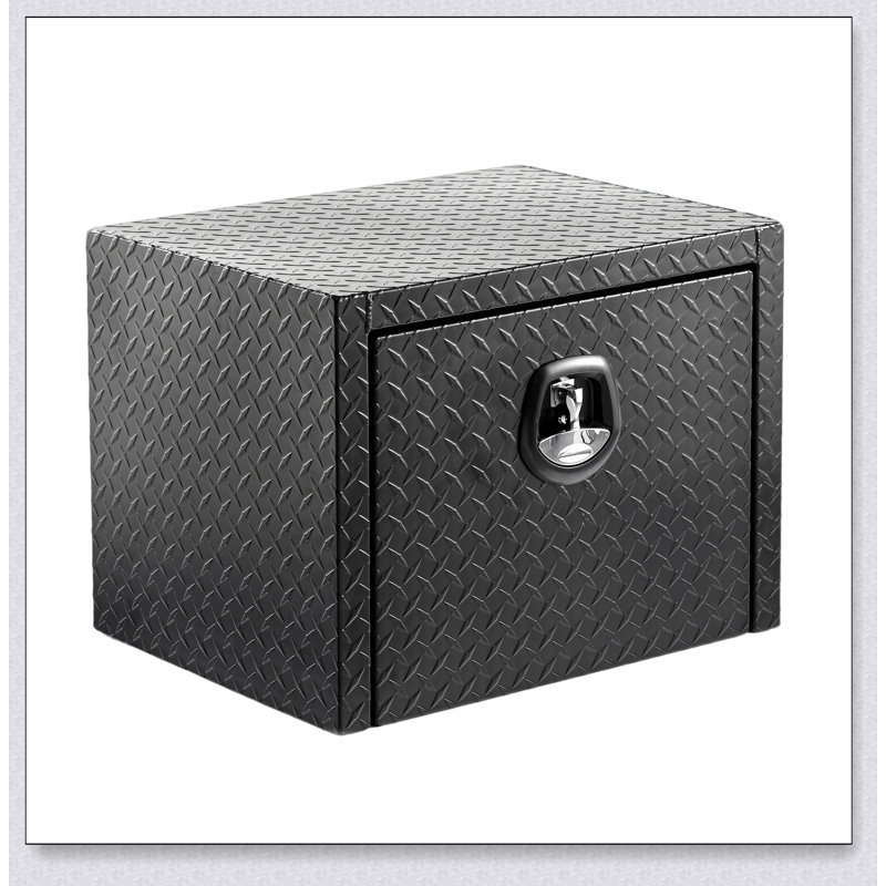 Boîte à outils 24 pouces robuste en aluminium imperméable pour dessous de caisse avec plaque en diamant, idéale pour un rangement sûr et organisé