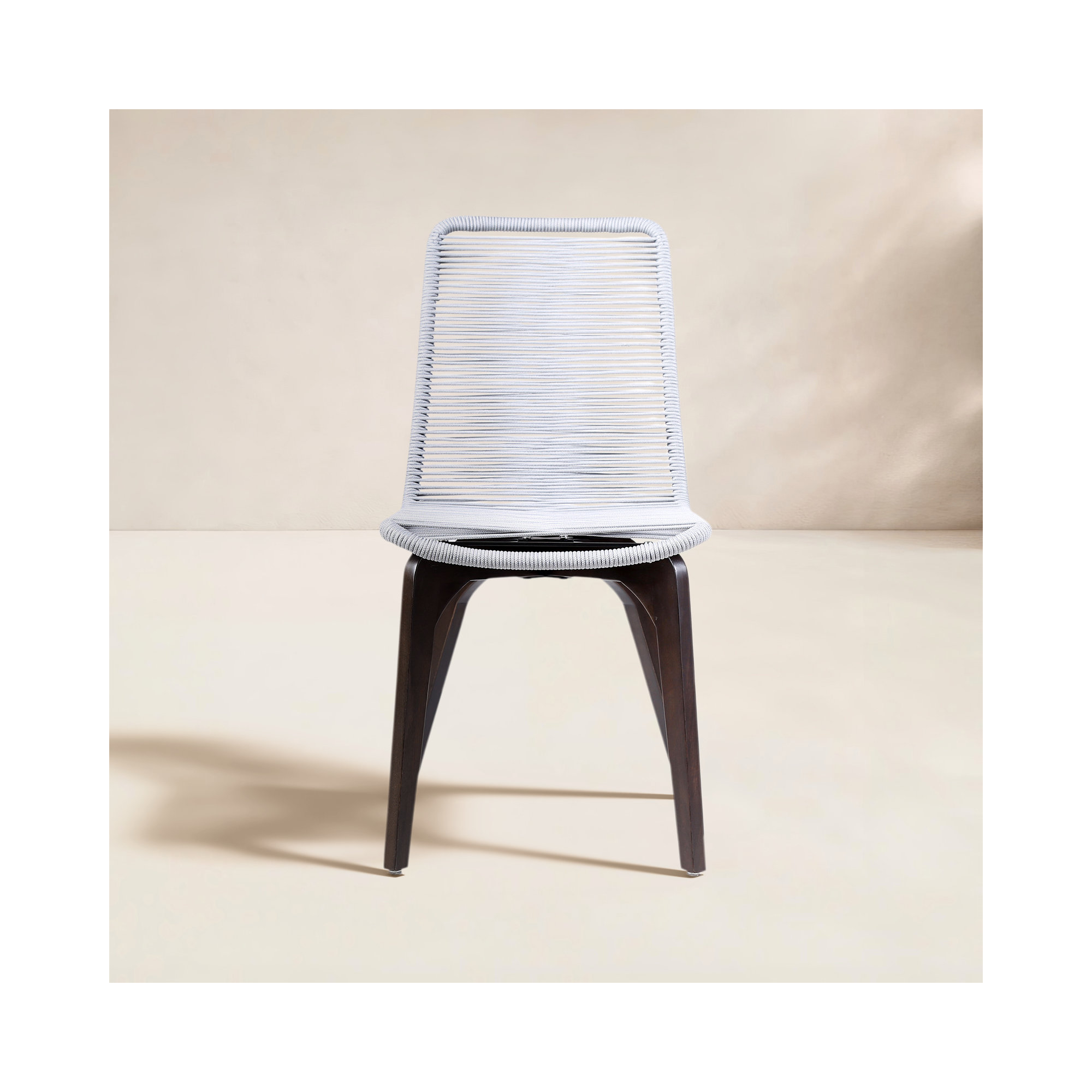 Kitty Wood Premium All-Weather Wicker Outdoor Dining Side Chair, Silver, Earth 