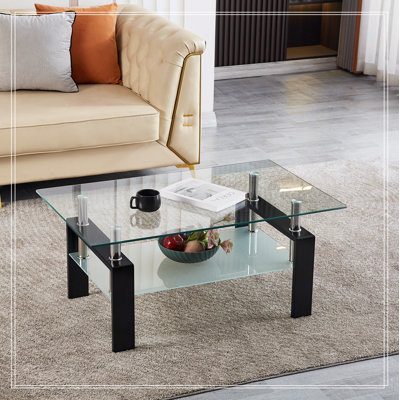Table basse rectangulaire avec plateau en bois manufacturé