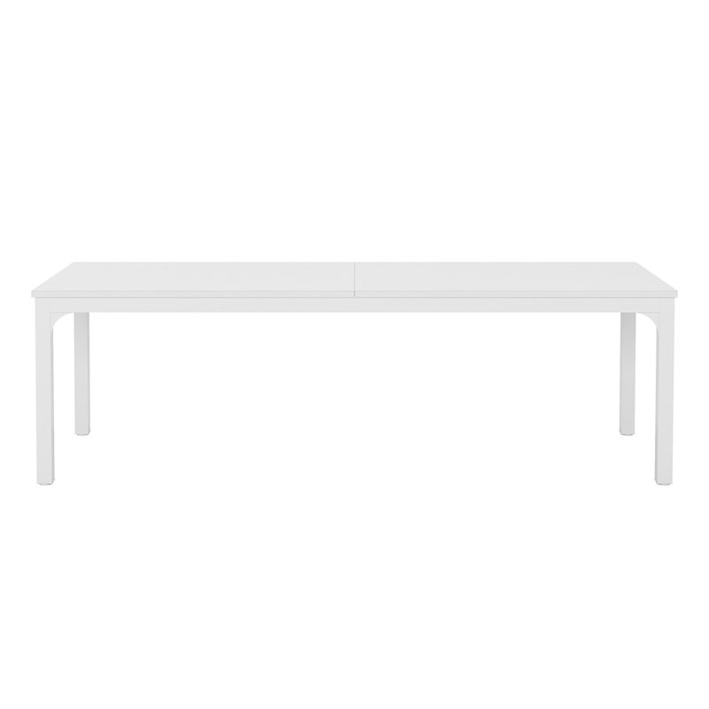 Lamekia Metal Base Dining Table, White, White