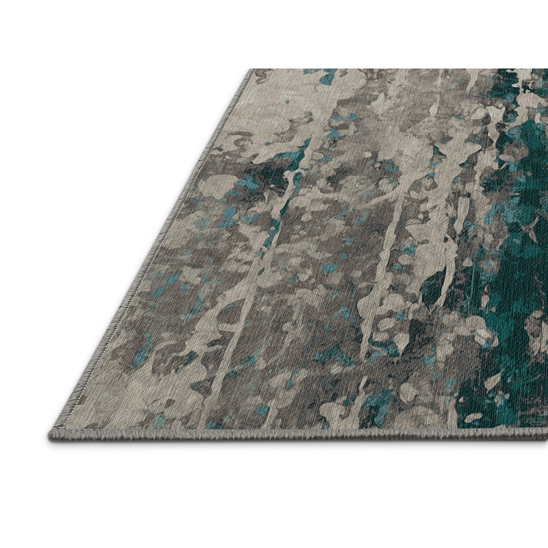 Tapis gris lavable à la machine GSIX03633, Rectangle 2 pi x 3 pi