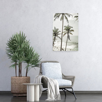 Contemporary Art Peaceful Serene Tranquil Palm Tree Coastal Art