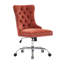 Chaise de bureau moderne en chenille capitonnée avec base en métal chromé, pivotant à 360 degrés-133599479-133599480