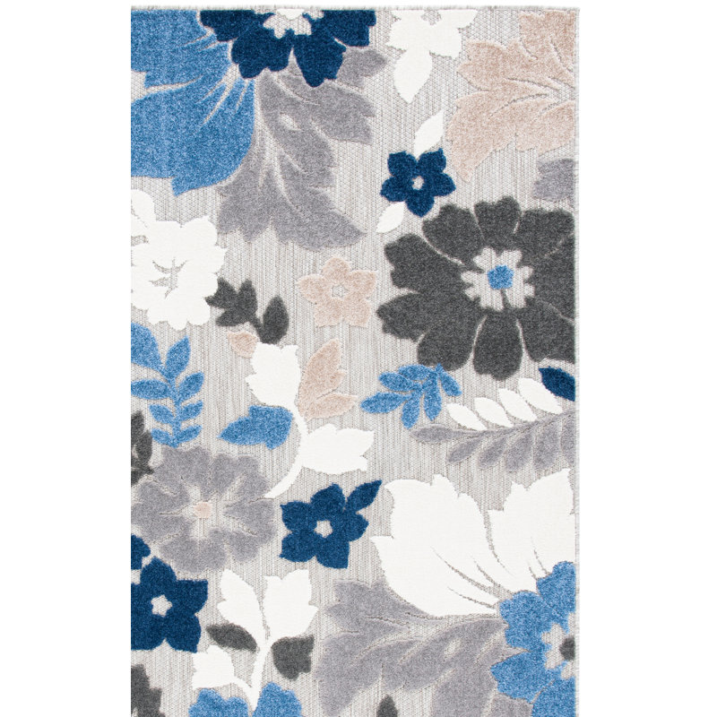 Delly Performance Floral Indoor/Outdoor Area Rug, Rectangle 3' x 5'