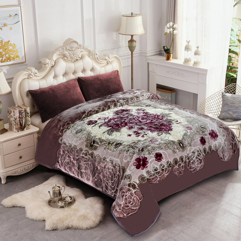 2021lavender0222 Plain Weave / Muslin Throw Blanket, Queen