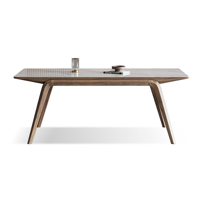 Table de salle à manger en noyer clair clair, H 29,53 po x L 62,99 po x l 31,5 po