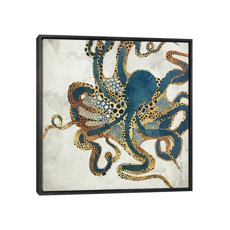 Underwater Dream VI - impression d'art graphique, Toile encadrée, H 37 po x l 37 po, Noir patiné