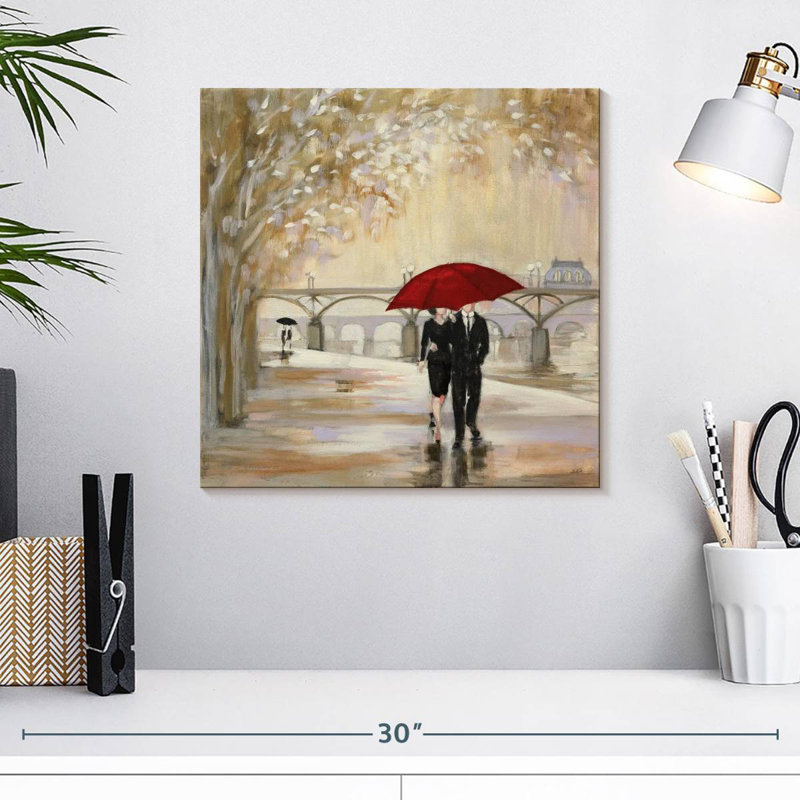 Hardie Romantic Paris Red Umbrella, 16" H x 16" W