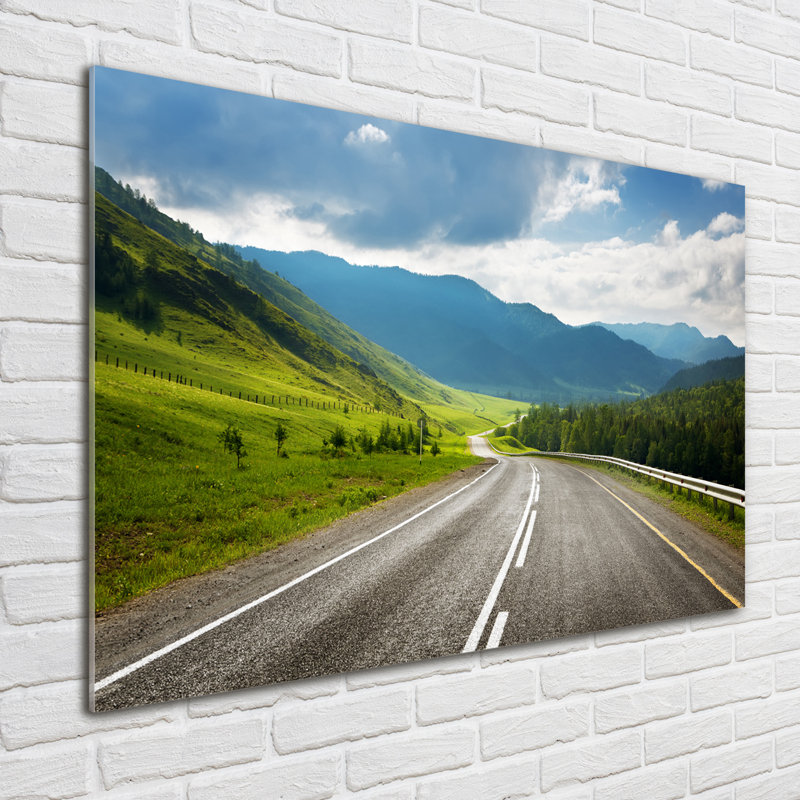 Road In The Mountains - No Frame Print on Glass