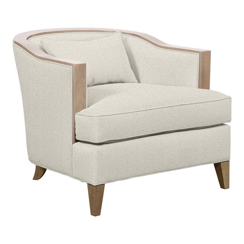 Thom Filicia Home Upholstered Barrel Chair, Hampton, Nomad Snow Crypton® Chenille
