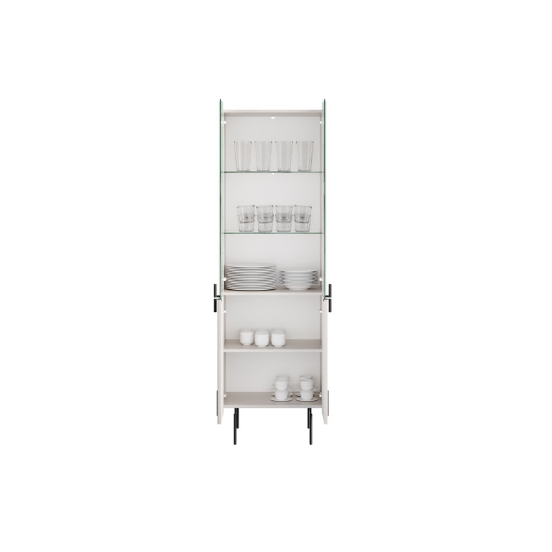 Inniswold Display Cabinet, Cashmere/Black