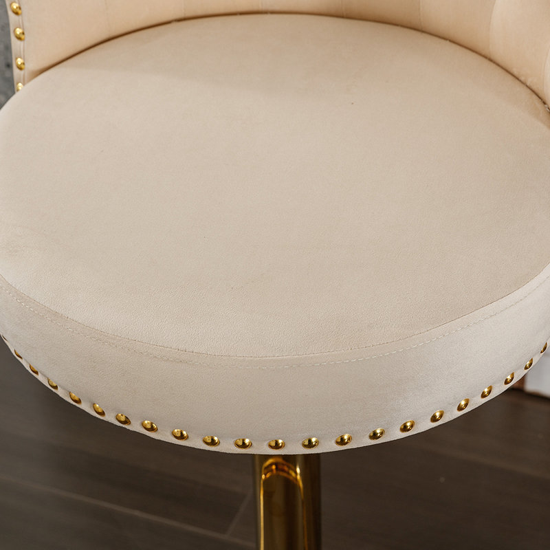 Chaise de bar rotative faite à la main avec hauteur réglable, coussin moelleux et conception polyvalente pour la cuisine, la salle à manger et le café