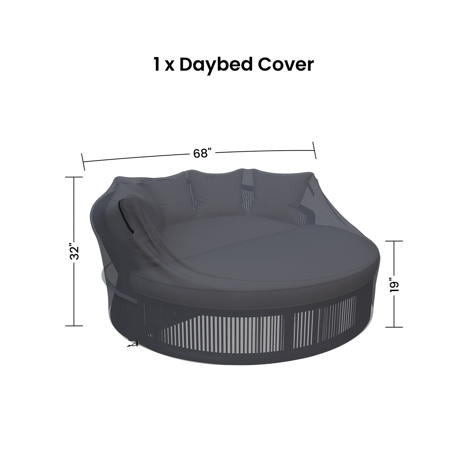 67" Circle Outdoor Patio Daybed Cover