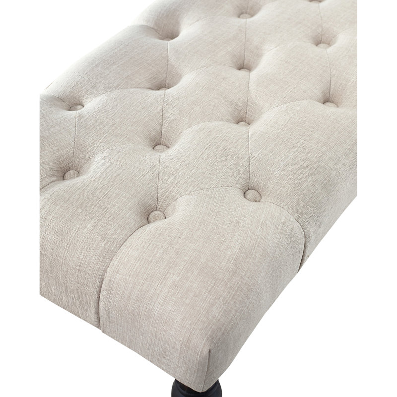 Banc de salle à manger capitonné en tissu Leviton, Tanné