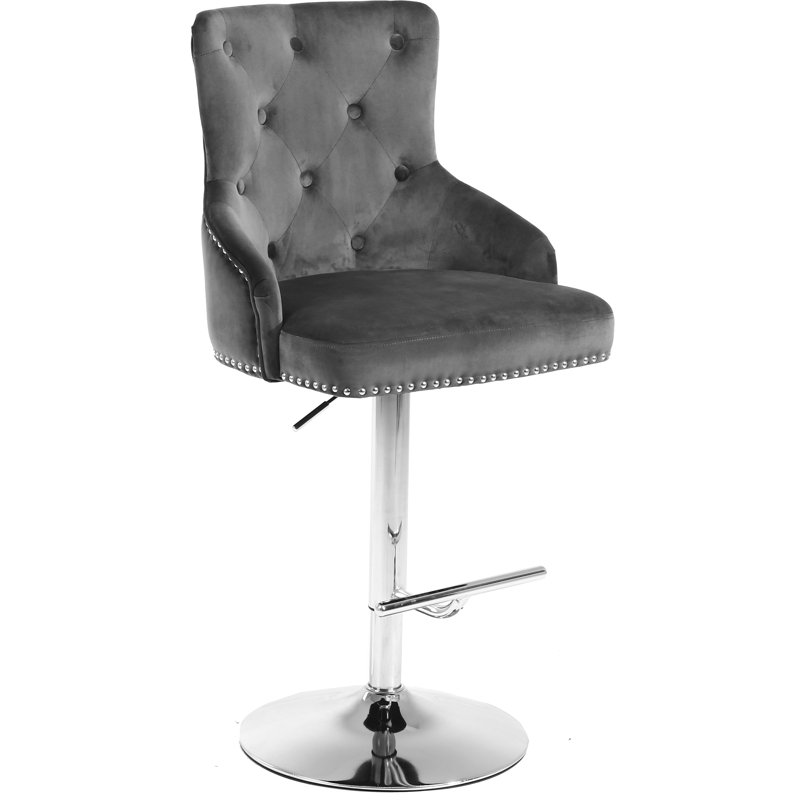 Tabouret Bocana, Gris, Chrome