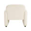 Tissu recouvert de tissu beige Boucle avec une fabrication en contreplaqué, un rembourrage à ressorts ensachés en mousse et un coussin décoratif assorti pour la salle de lecture-732738388