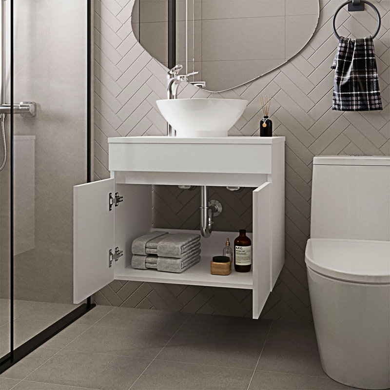 Bathroom Vanity With  Doors, White