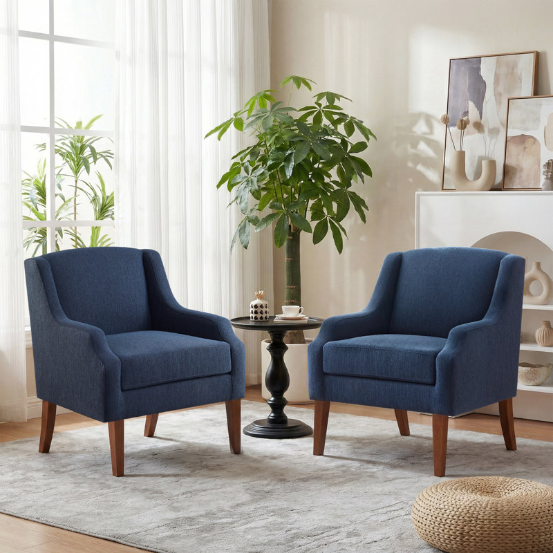 Ensemble de 2 fauteuils rembourrés, Bleu