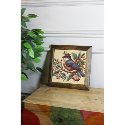 Superbe peinture encadrée décorative, 10,2 po x 10,2 po | Œuvre d'art 100% pierre avec cadre 100% bois (épaisseur: 0,8 pouce) | Impression UV pour des couleurs éclatantes | Parfait pour la décoration intérieure et les cadeaux uniques