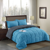 3pc Comforter Set - All Season Reversible Down Alternative Comforter with Two Shams - Breathable, Soft, Fluffy