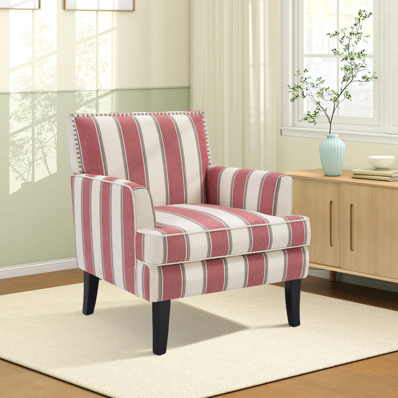 Chaise d'appoint Kandyn, White/Red Polyester