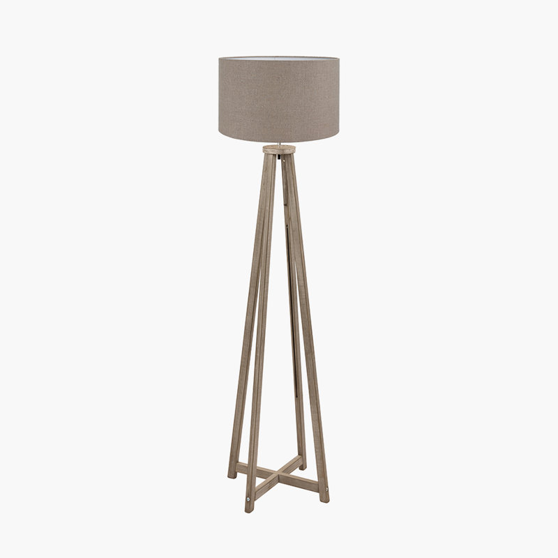 161cm Traditional Floor Lamp, Grey, Beige