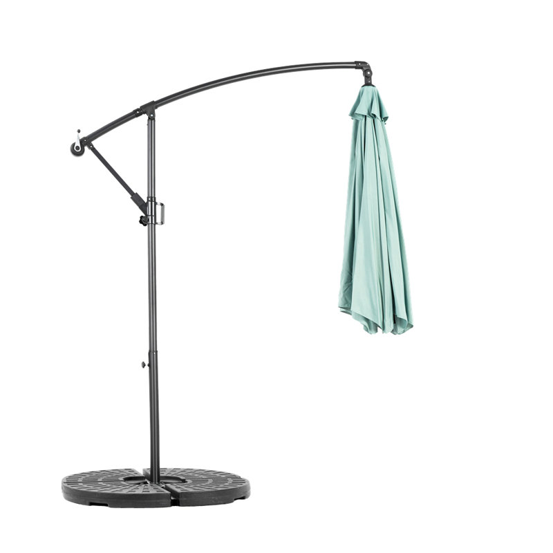 Parasol de marché suspendu de 10 pi avec réglage facile de l'inclinaison, abat-jour en polyester, 8 nervures pour la cour arrière, sans base, Best Choice Products