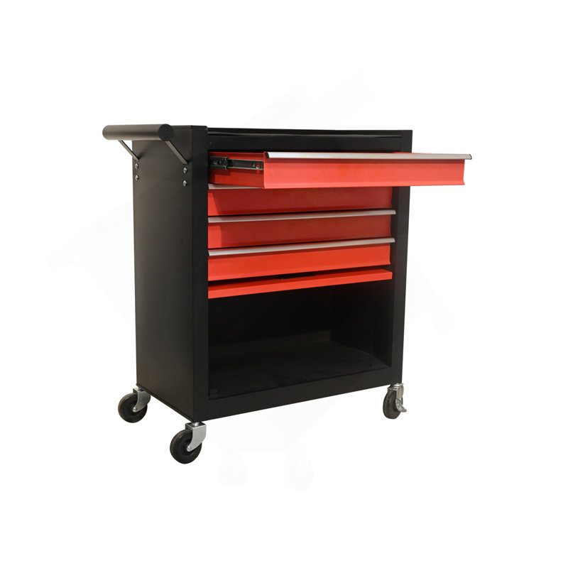 Boîte à outils roulante à quatre tiroirs, chariot à outils avec 4 roues et tiroirs, armoire de rangement mobile amovible de grande capacité pour les ateliers, les garages, les salles d'entretien et les mécaniciens