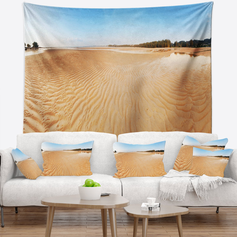 Tapisserie paysage marin plage exotique, H 32 po x l 39 po