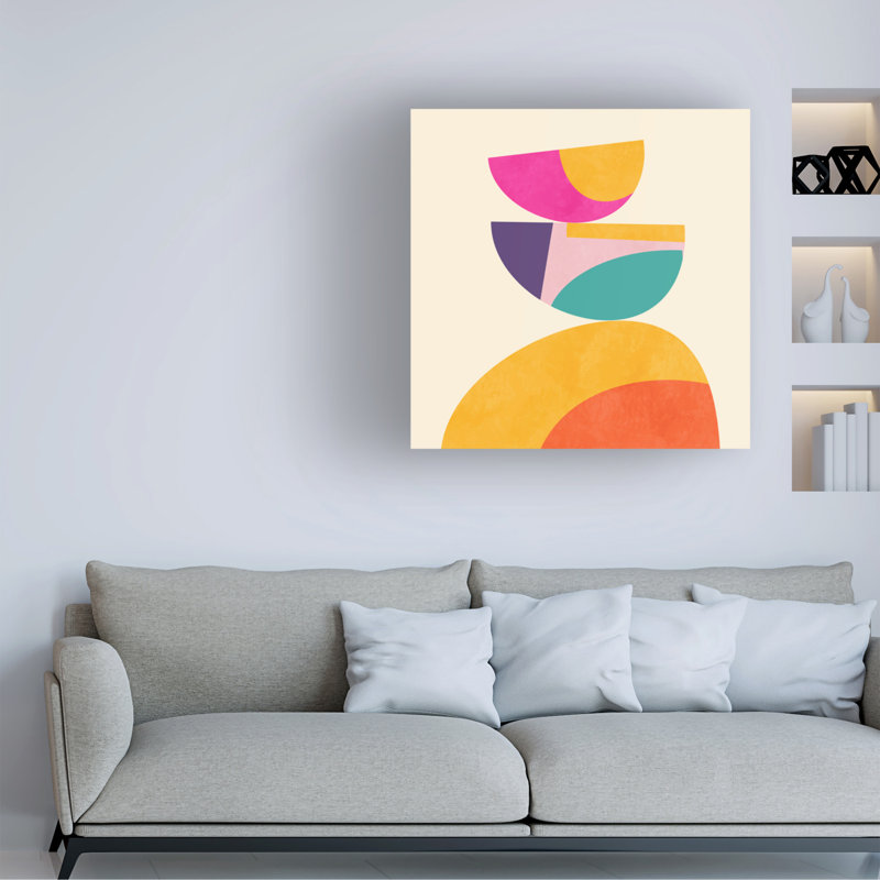 Impression sur toile, motif bolognais 3 sur 3, H 35 po x l 35 po