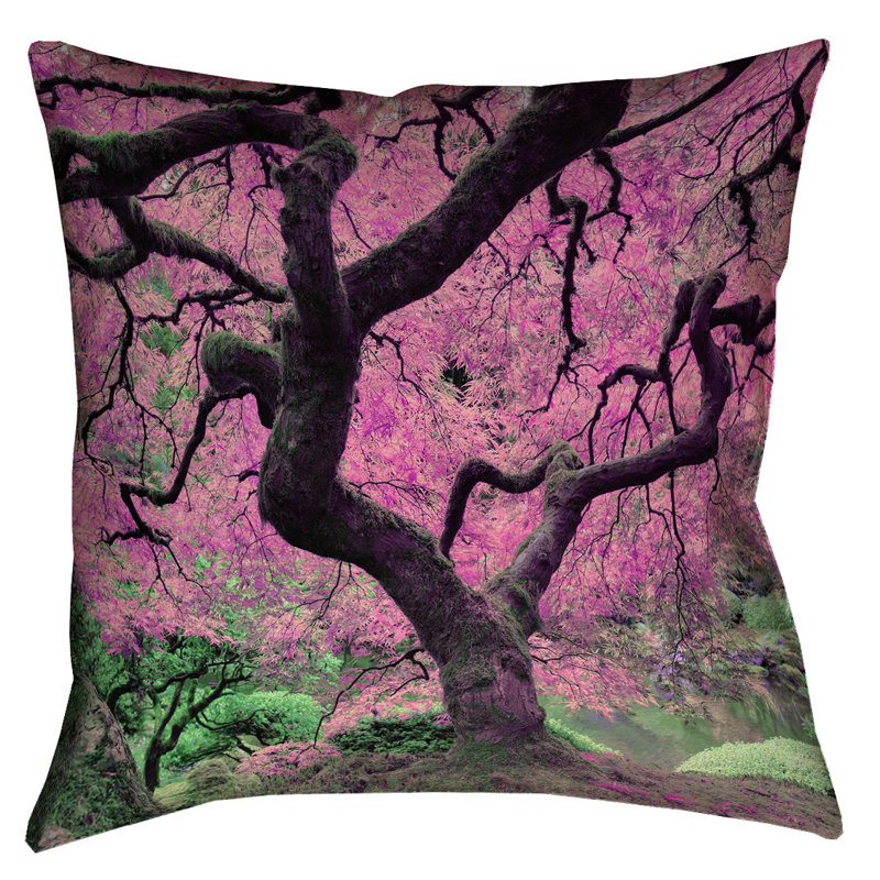 Coussin de sol pour arbre d’érable japonais Justin Duane, 28 po x 28 po, Rose