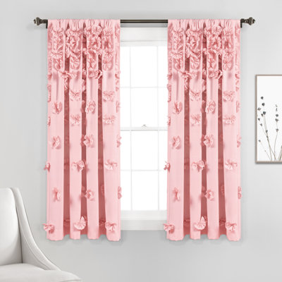 Riley Window Curtain Panel Pink Single 54x63
