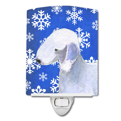 Éclairage pour nuit en céramique bedlington terrier winter
