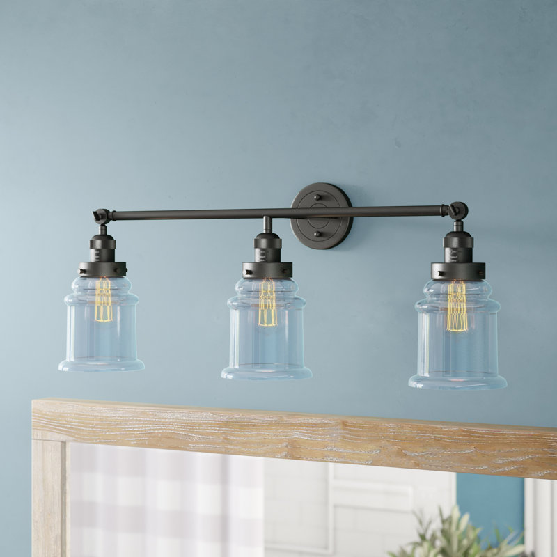 Galaviz 3 - Light Dimmable Vanity Light, Clear 1, 60 Watt Vintage Incandescent Bulb, Polished Nickel